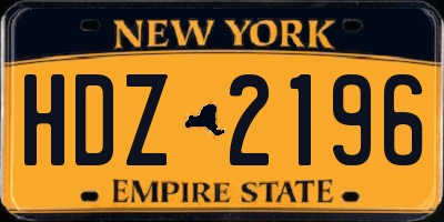NY license plate HDZ2196