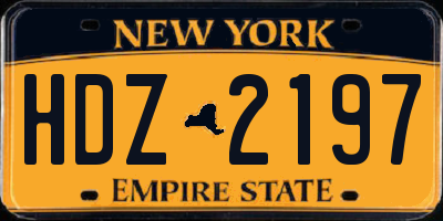 NY license plate HDZ2197