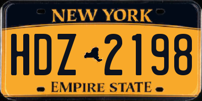NY license plate HDZ2198