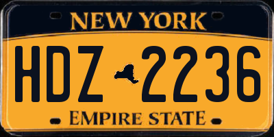 NY license plate HDZ2236