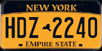 NY license plate HDZ2240