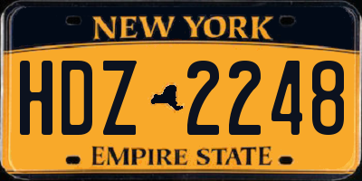 NY license plate HDZ2248