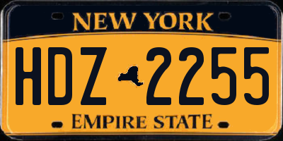 NY license plate HDZ2255