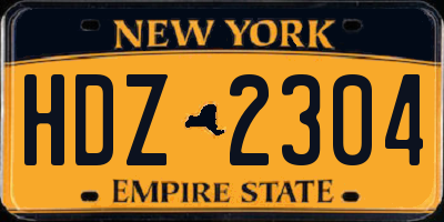 NY license plate HDZ2304