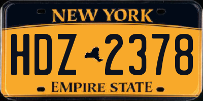 NY license plate HDZ2378