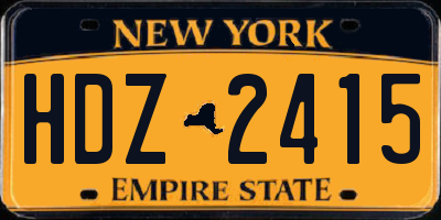 NY license plate HDZ2415