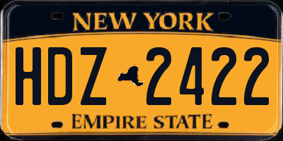 NY license plate HDZ2422