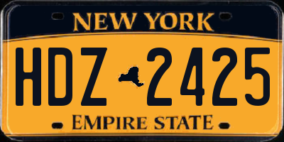 NY license plate HDZ2425