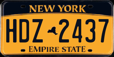 NY license plate HDZ2437