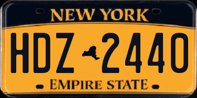 NY license plate HDZ2440