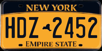 NY license plate HDZ2452