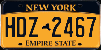 NY license plate HDZ2467