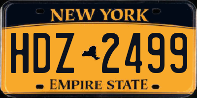 NY license plate HDZ2499