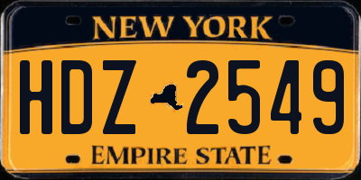 NY license plate HDZ2549