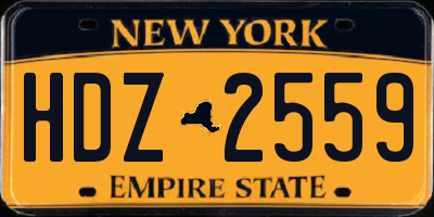 NY license plate HDZ2559