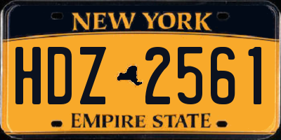 NY license plate HDZ2561