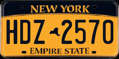 NY license plate HDZ2570