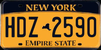 NY license plate HDZ2590
