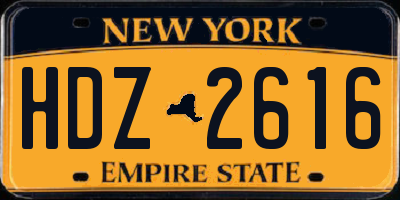 NY license plate HDZ2616