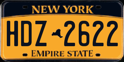 NY license plate HDZ2622