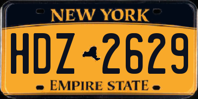 NY license plate HDZ2629