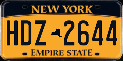 NY license plate HDZ2644