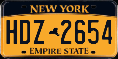 NY license plate HDZ2654