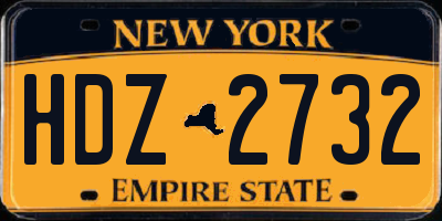 NY license plate HDZ2732