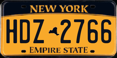 NY license plate HDZ2766