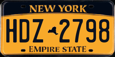 NY license plate HDZ2798
