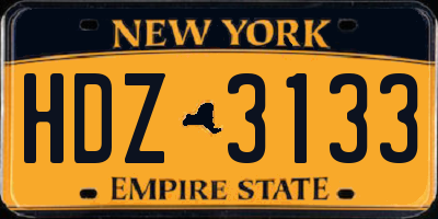 NY license plate HDZ3133