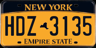 NY license plate HDZ3135