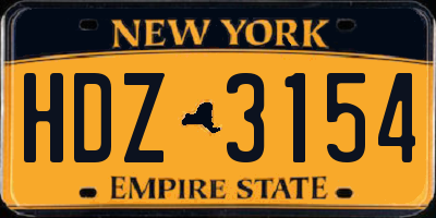 NY license plate HDZ3154