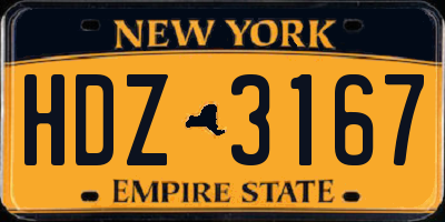NY license plate HDZ3167