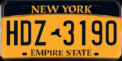 NY license plate HDZ3190