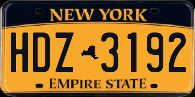 NY license plate HDZ3192