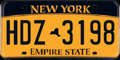 NY license plate HDZ3198
