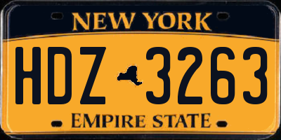 NY license plate HDZ3263