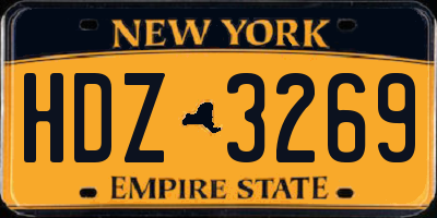 NY license plate HDZ3269