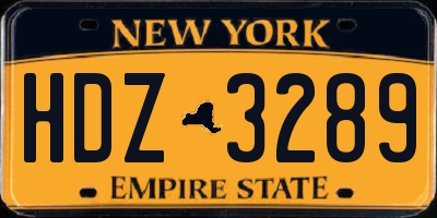 NY license plate HDZ3289