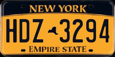 NY license plate HDZ3294