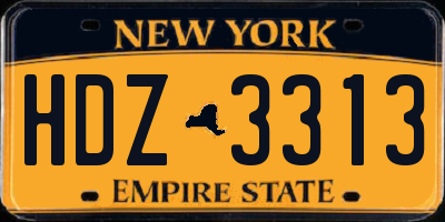 NY license plate HDZ3313