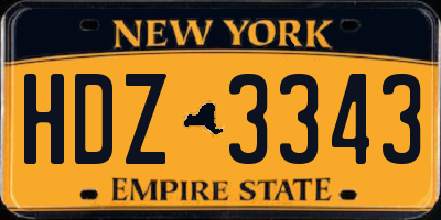 NY license plate HDZ3343