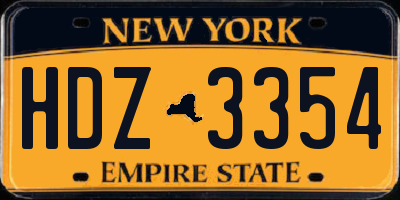NY license plate HDZ3354