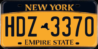 NY license plate HDZ3370