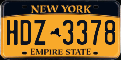NY license plate HDZ3378