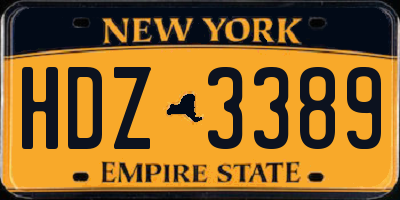 NY license plate HDZ3389