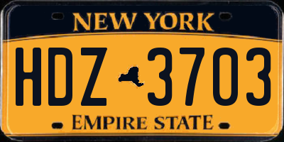 NY license plate HDZ3703
