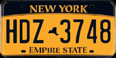 NY license plate HDZ3748