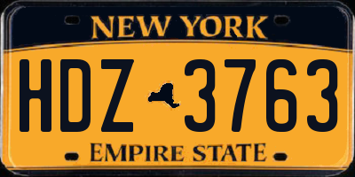NY license plate HDZ3763